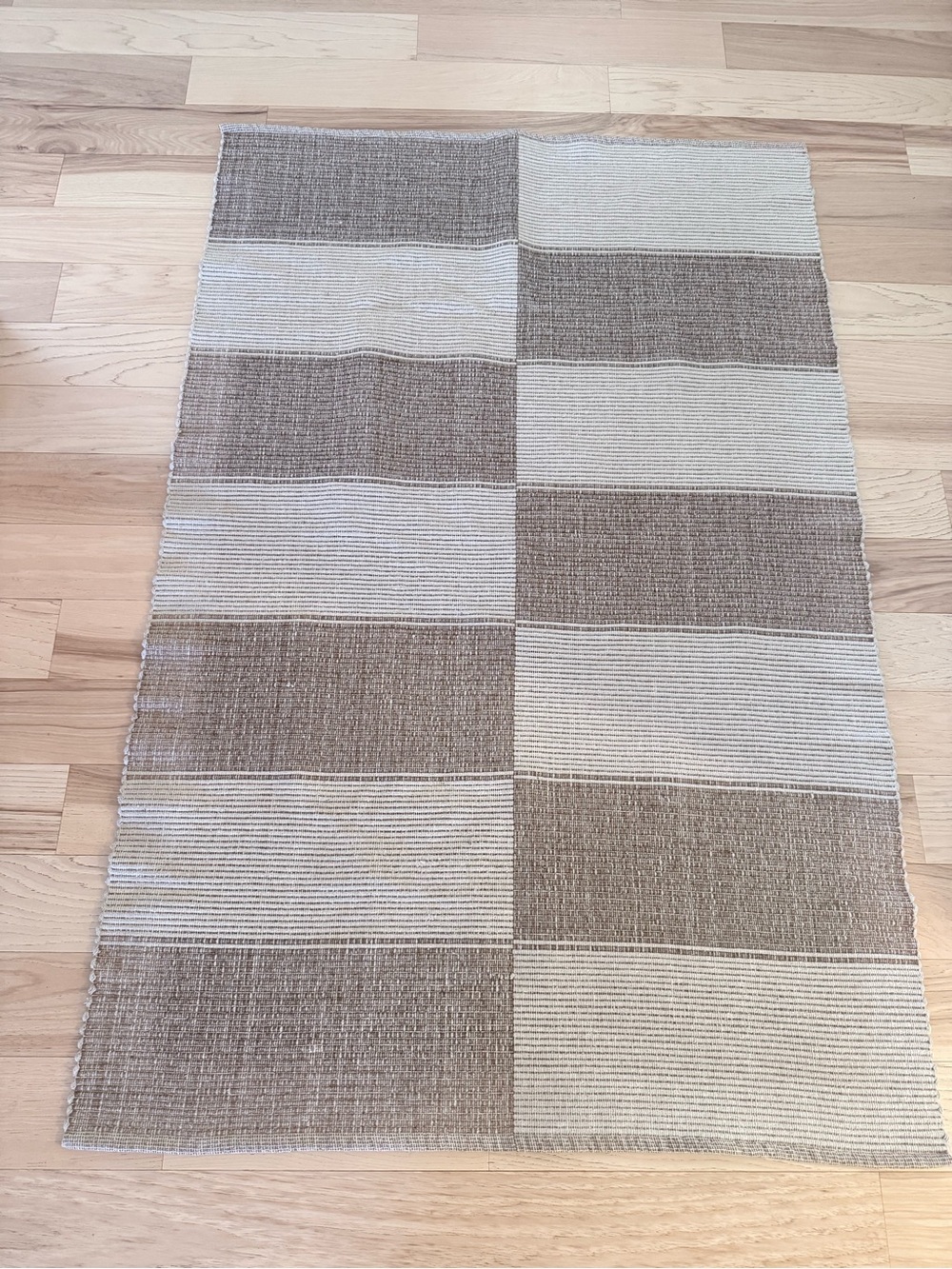Lauren Liess box elder checked cotton rug 4x6